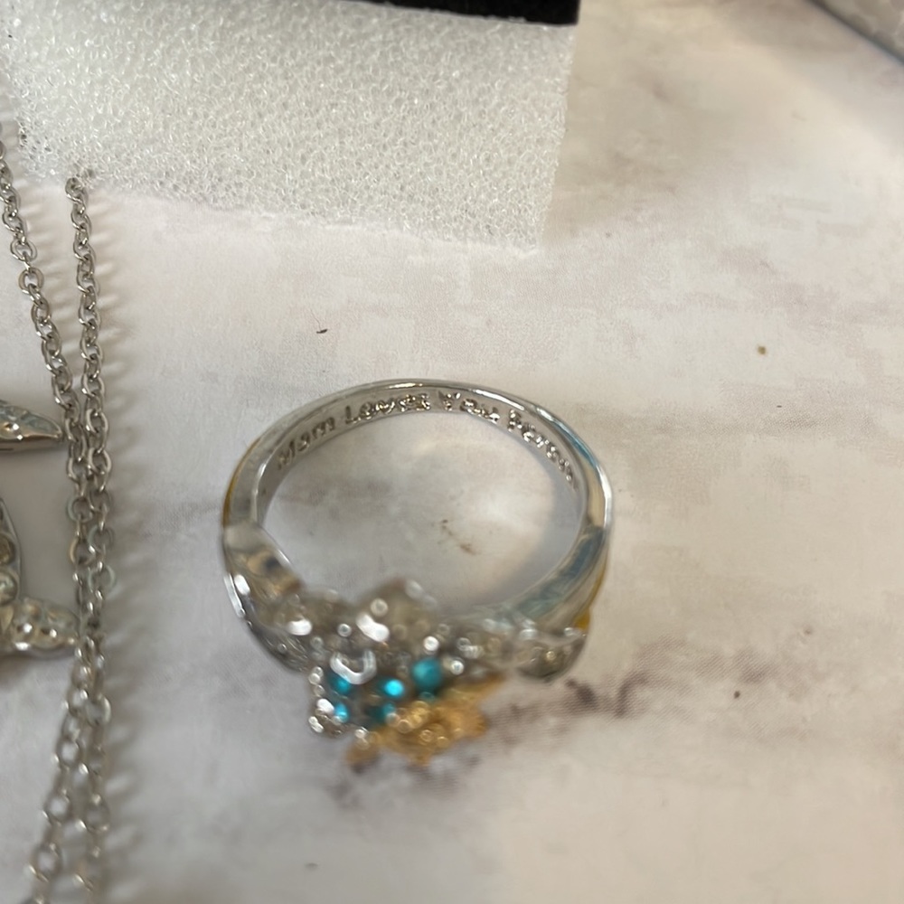 Turtle jewelry gift set for mom Mother’s Day valentines gift turtle 925 silver - Picture 7 of 8